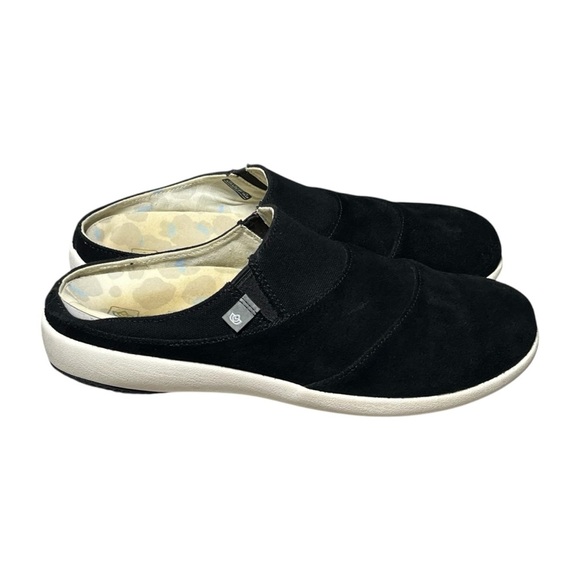 Spenco Siesta Mule Black Suede Women's size 8.5 D Wide Shoes Slide On Comfort - Picture 1 of 10